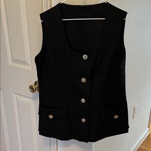 vintage Classic Black Button Front Vest